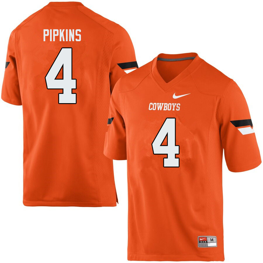 Men #4 Lenzy Pipkins Oklahoma State Cowboys College Football Jerseys Sale-Orange - Click Image to Close